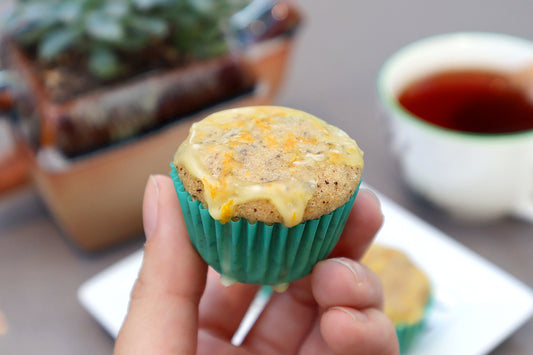 Earl Grey Mini Cupcakes with Orange Glaze
