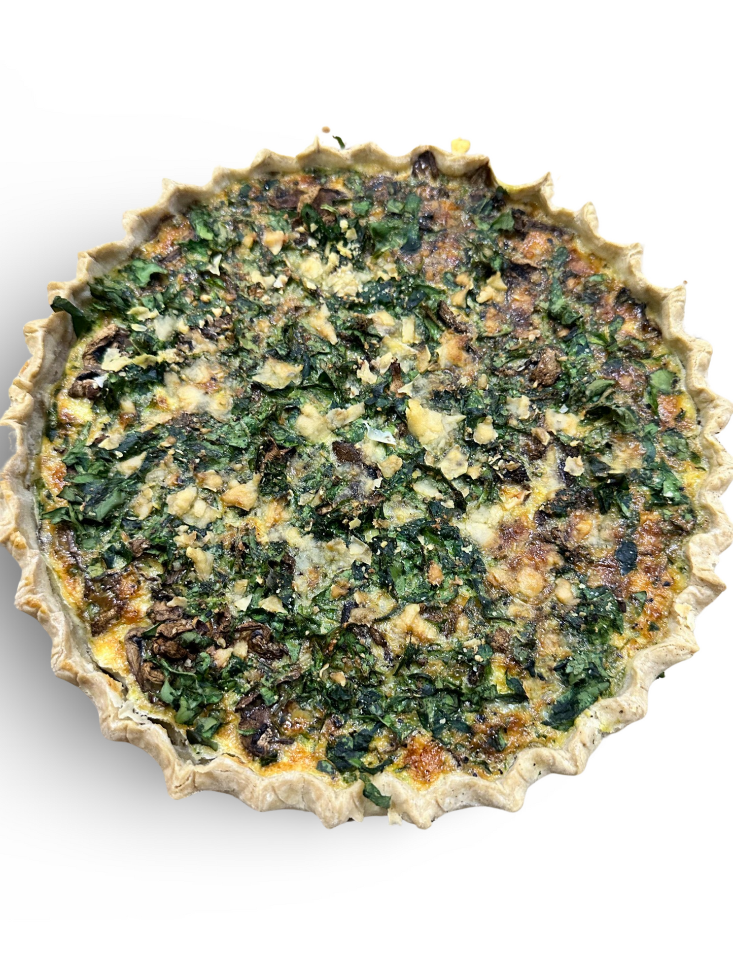 Whole Mushroom Spinach Gouda Quiche